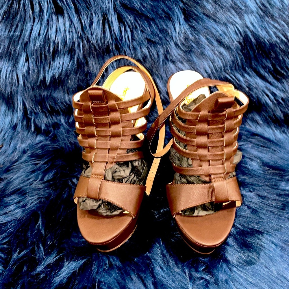 Charlotte Russe Brown wedge sandal heel